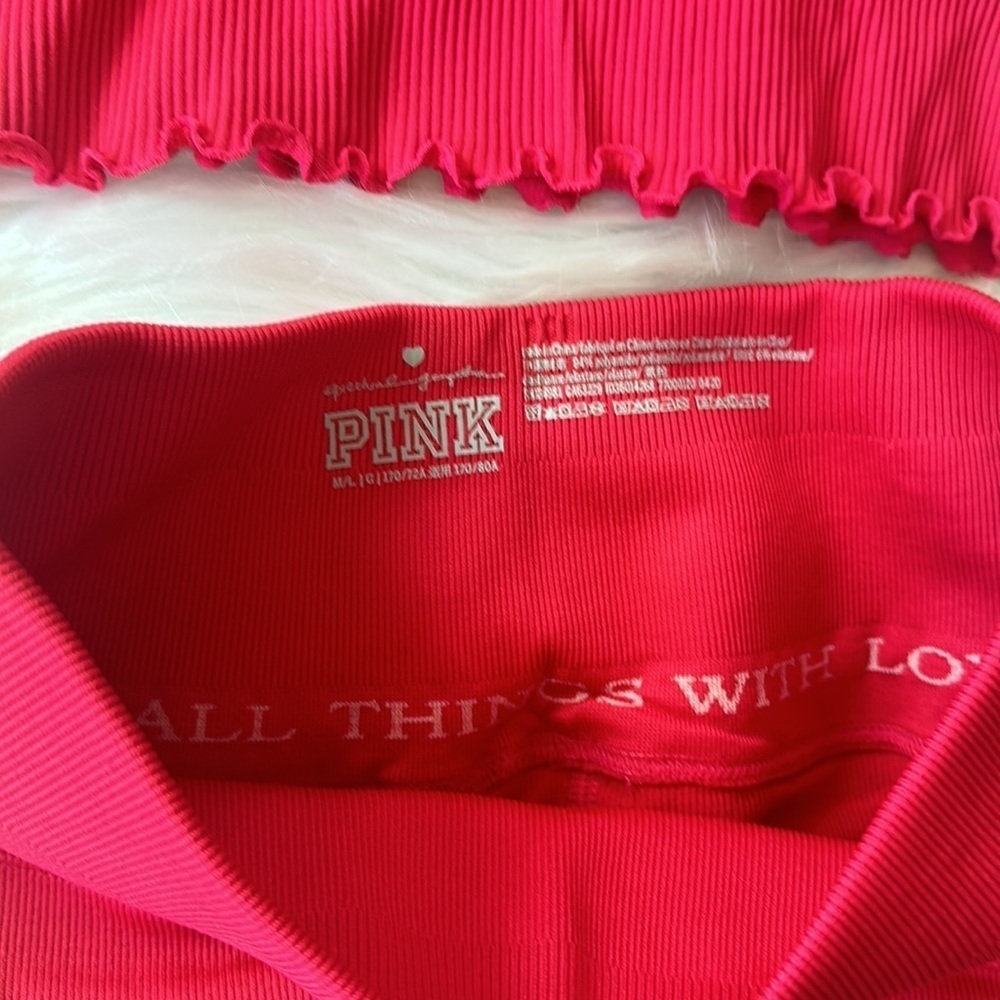 VICTORIA'S SECRET Pink Spiritual Gangster High Waist Biker Short Set - Picture 3 of 5